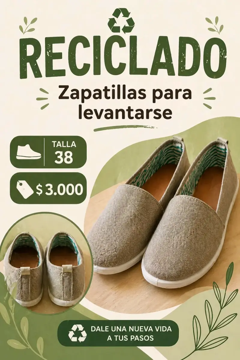 Zapatillas recicladas talla 38 para levantarse