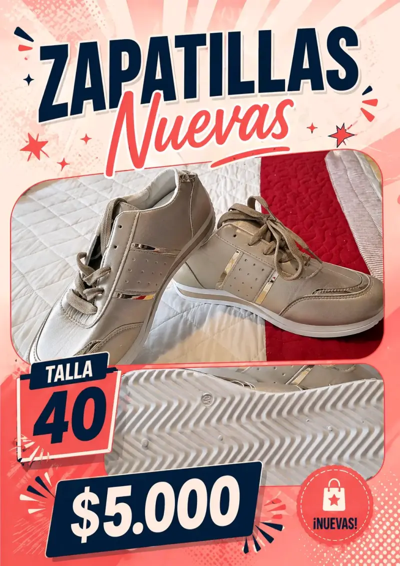Zapatillas nuevas talla 40 beige