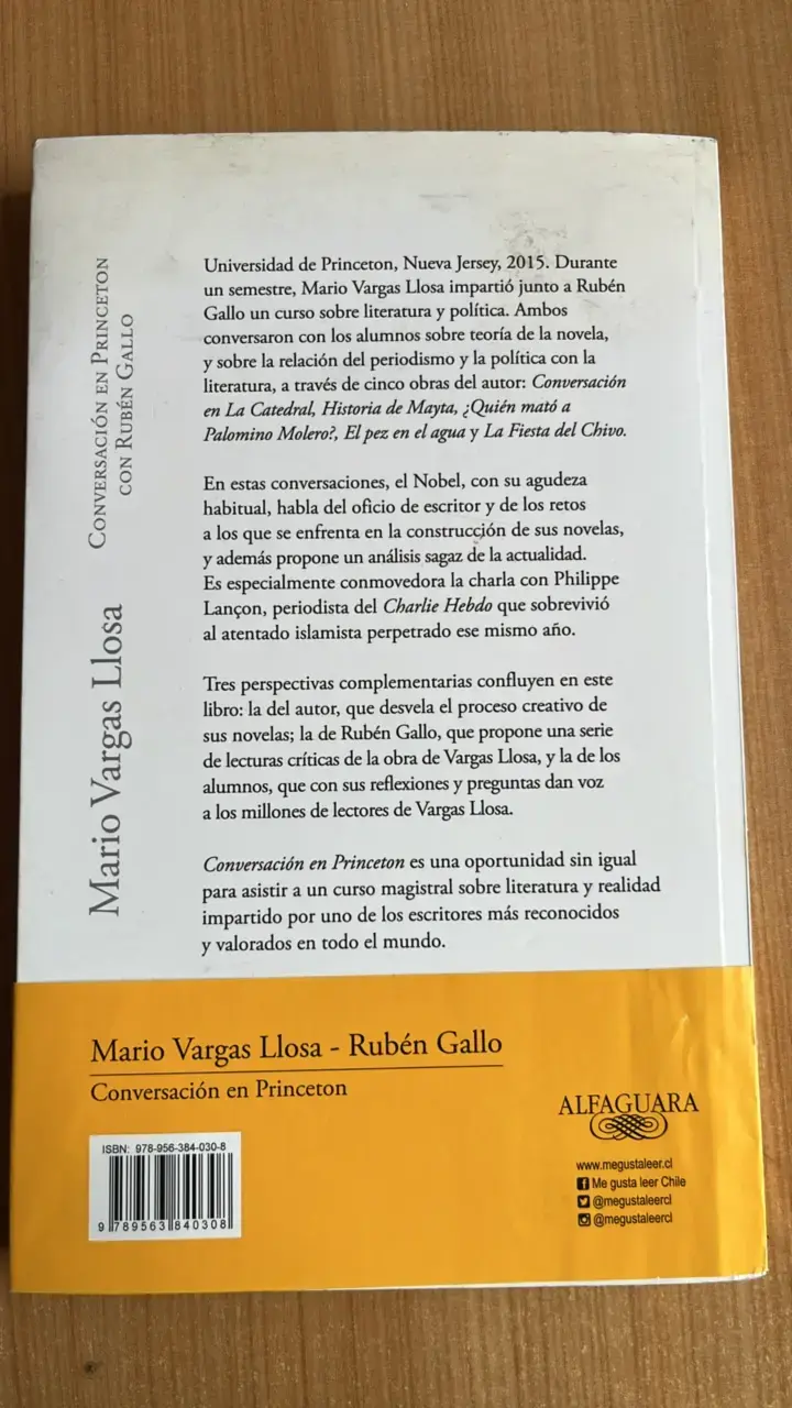 Libro 'Conversación en Princeton' de Mario Vargas Llosa - 2