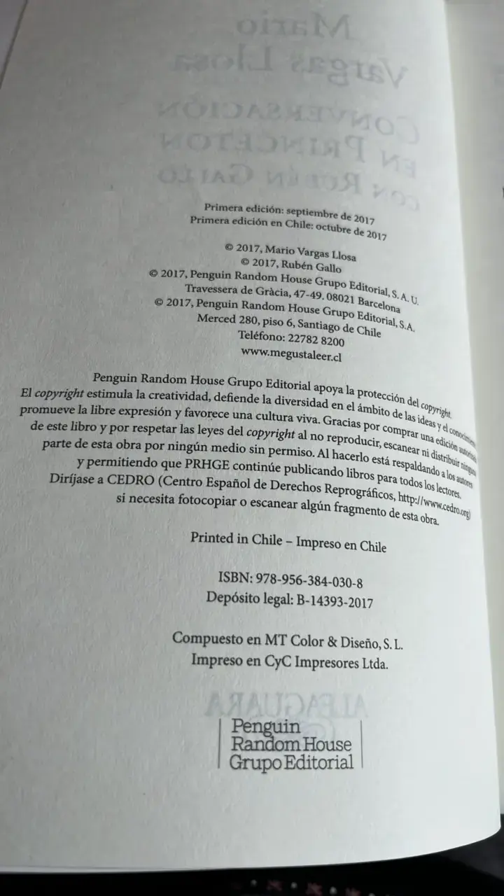Libro 'Conversación en Princeton' de Mario Vargas Llosa - 3