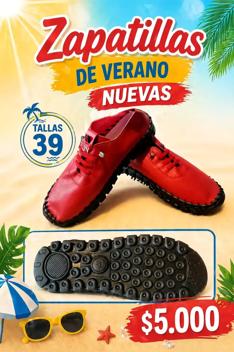 Zapatillas de verano rojas talla 39 nuevas