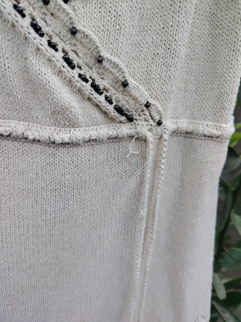 Polera de punto beige para mujer - 3