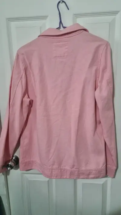 Chaqueta de mezclilla rosa para mujer - miniatura 2