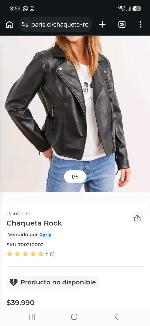 Chaqueta de cuero negra para mujer - 2