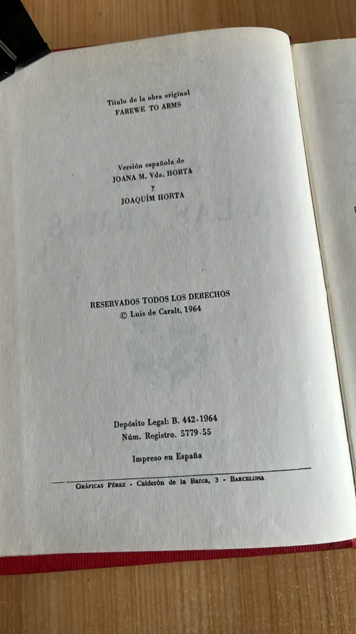 Libro 'Adiós a las Armas' de Ernest Hemingway - 3