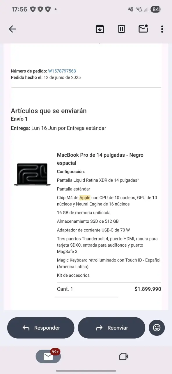 MacBook Pro 14" - M4, 16GB, 512 SSD - 6