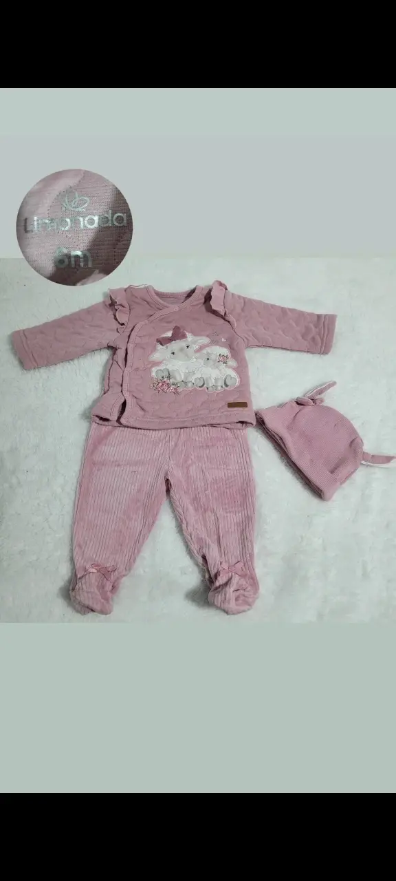 Conjunto de bebé rosa Limonada 6 meses