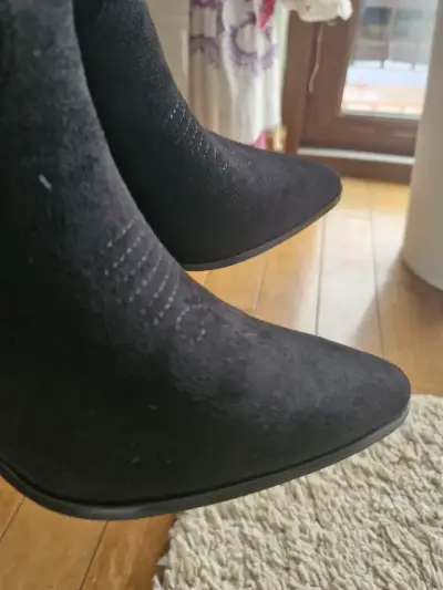 Botas vaqueras negras de gamuza para mujer - miniatura 2