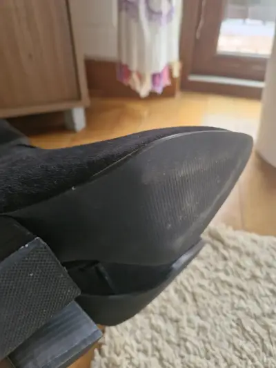 Botas vaqueras negras de gamuza para mujer - miniatura 3