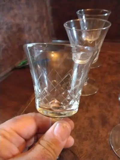 Juego de copas de cristal yungay tallado elegante - miniatura 4