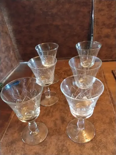 Juego de copas de cristal yungay tallado elegante - miniatura 5