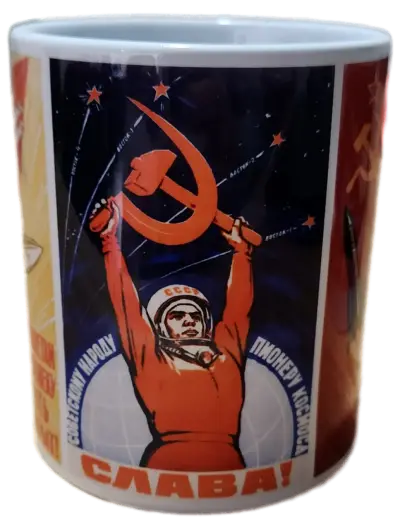 Taza vintage con diseño espacial soviético - miniatura 2