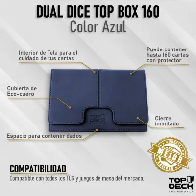 Caja para cartas de juego color azul TopDeck - miniatura 2
