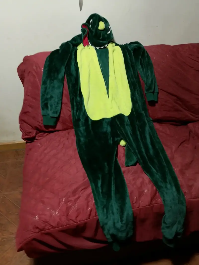 Disfraz de dinosaurio para adulto en polar - 5