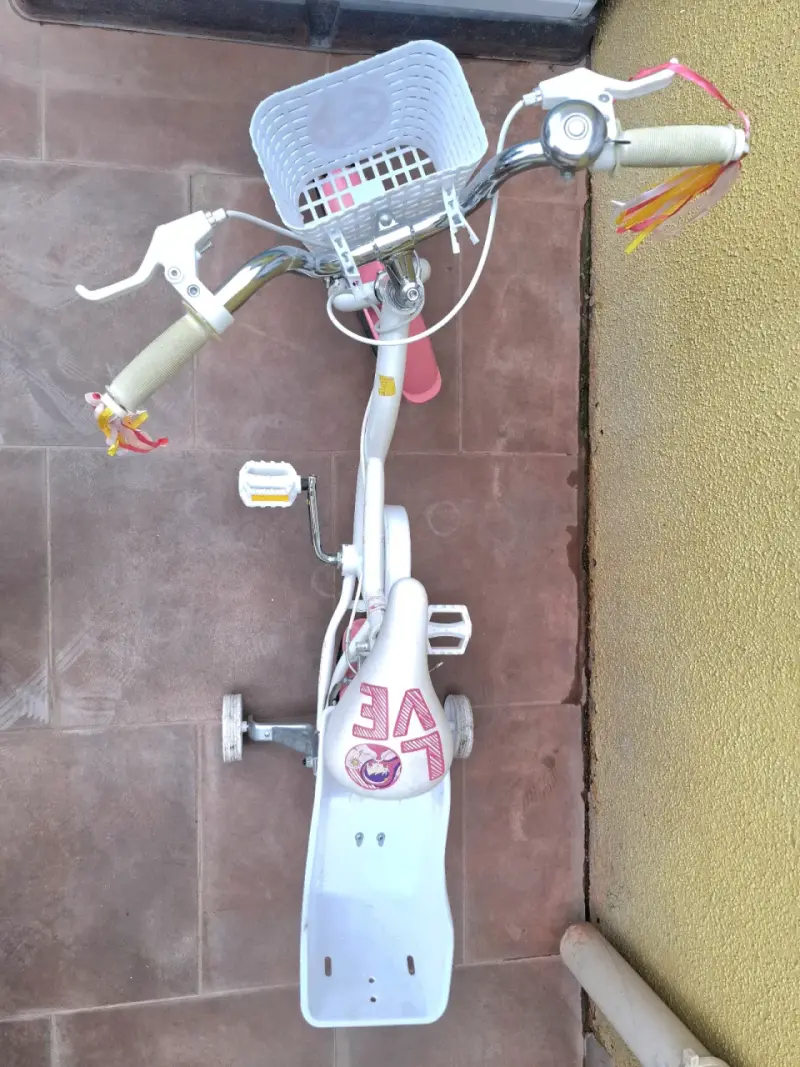 Bicicleta infantil con ruedas de entrenamiento y canasto - 5