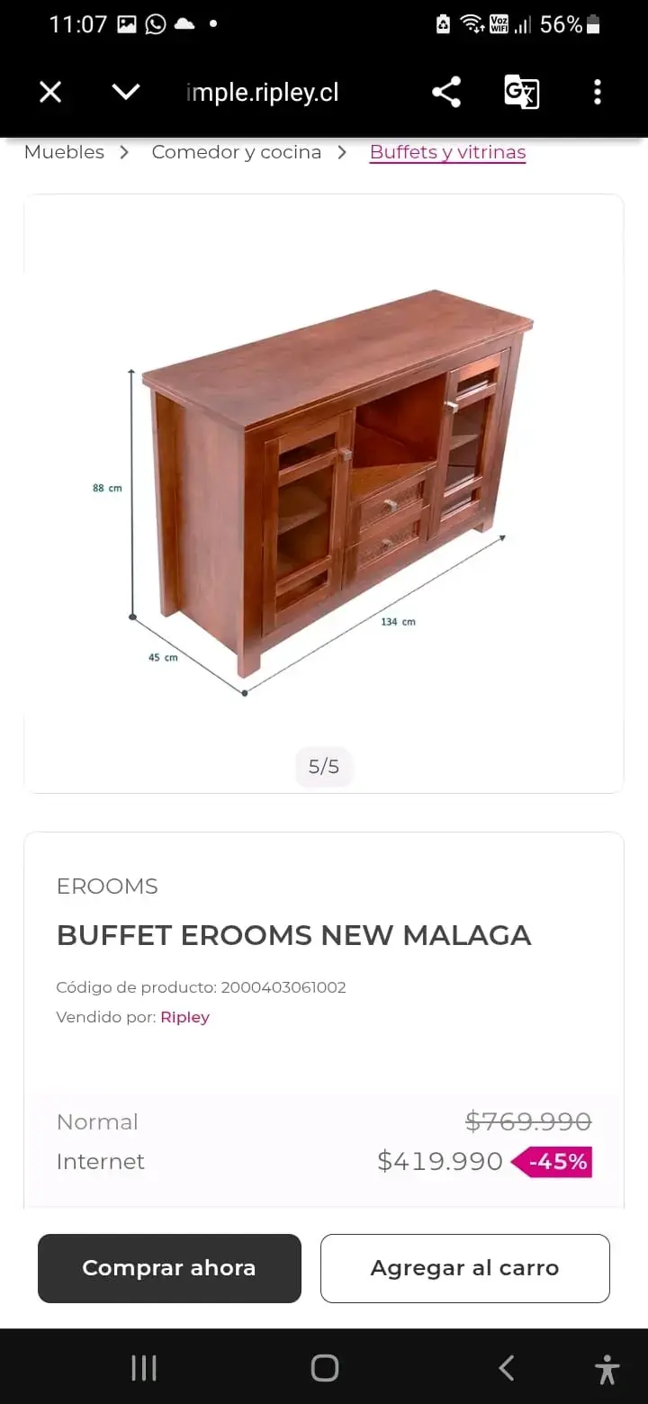Buffet de madera color canela Magasa Málaga - 2