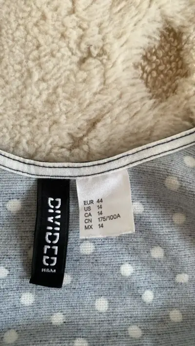 Vestido azul con lunares blancos H&M talla 44 - miniatura 3