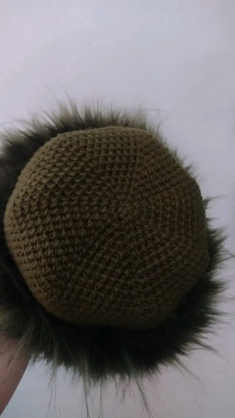 Gorro crochet verde oliva - 2