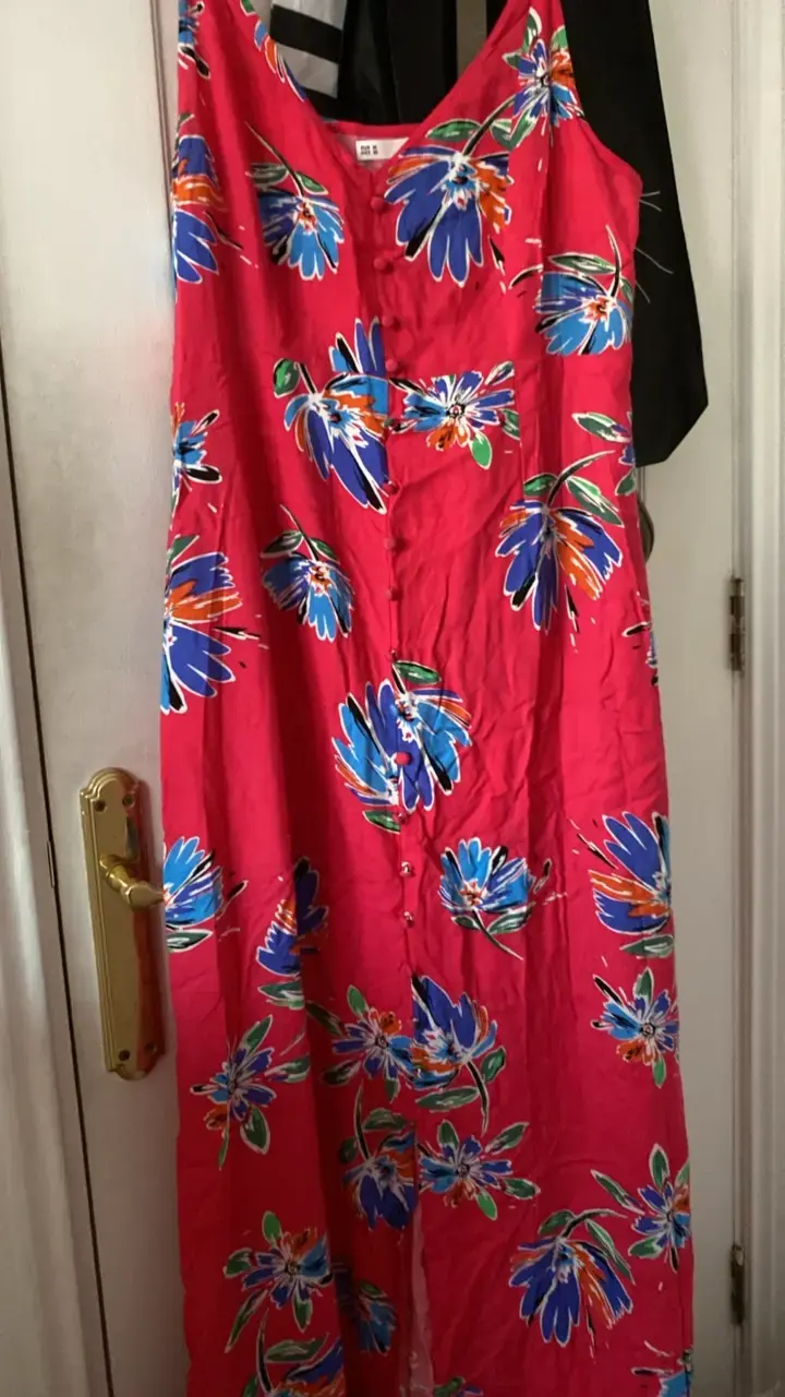 Vestido largo floral rojo Sfera talla M - 3