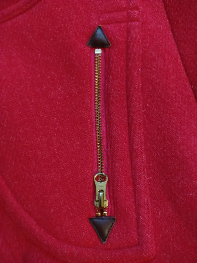 Abrigo rojo, 70% Lana Italiana .talla S - 3