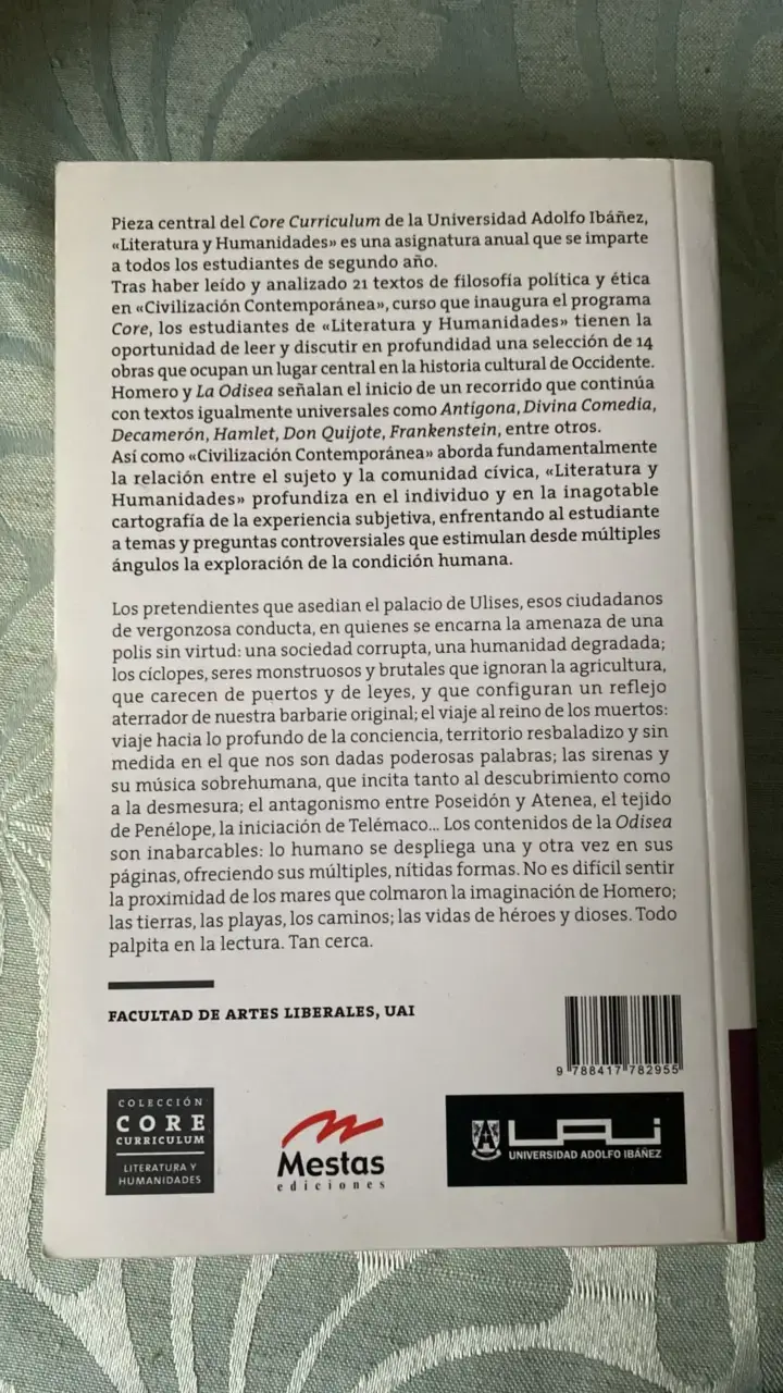 Libro Odisea de Homero - Edición Universitaria - 2