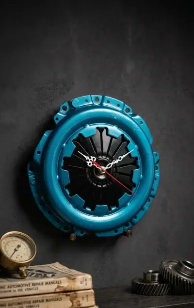 Reloj de pared estilo industrial azul - miniatura 1