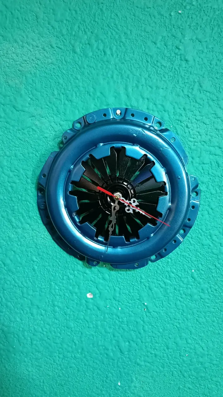 Reloj de pared estilo industrial azul - 2