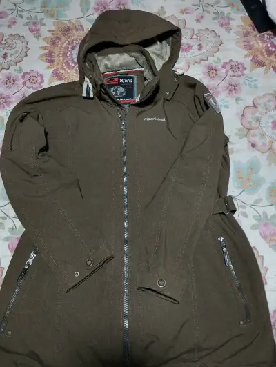 Chaqueta impermeable marrón para mujer - miniatura 6