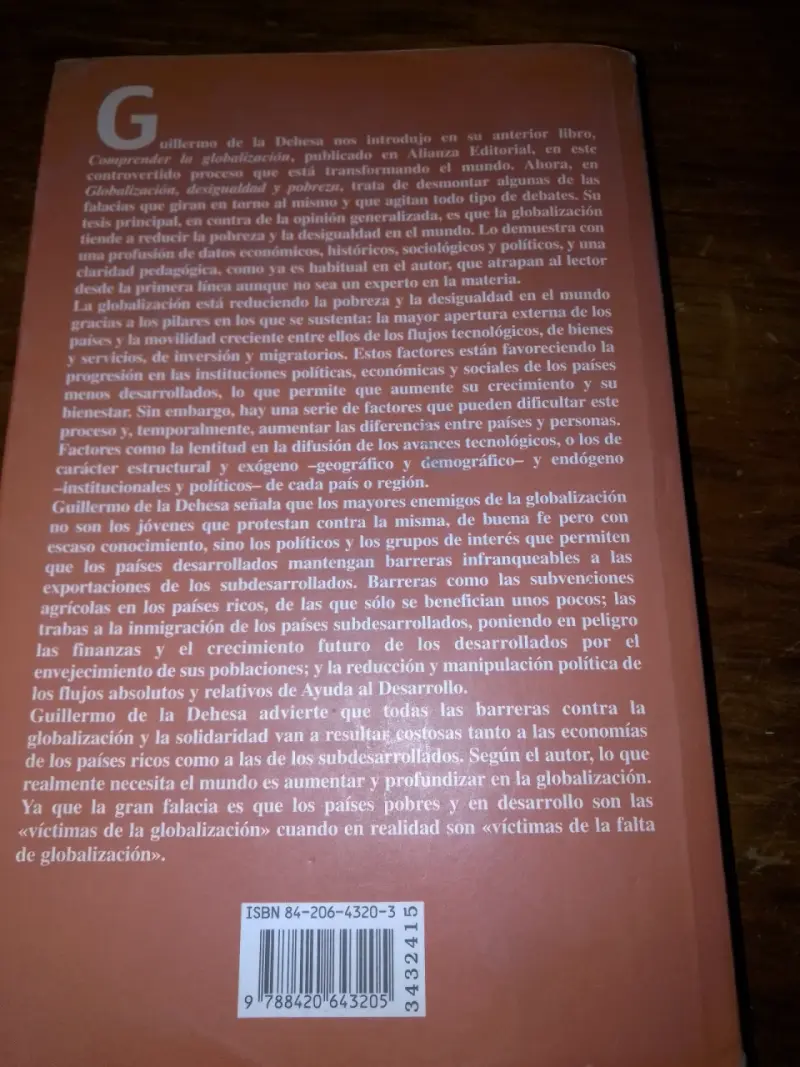 Libro 'Globalización, Desigualdad y Pobreza' de Guillermo de la Dehesa - 2
