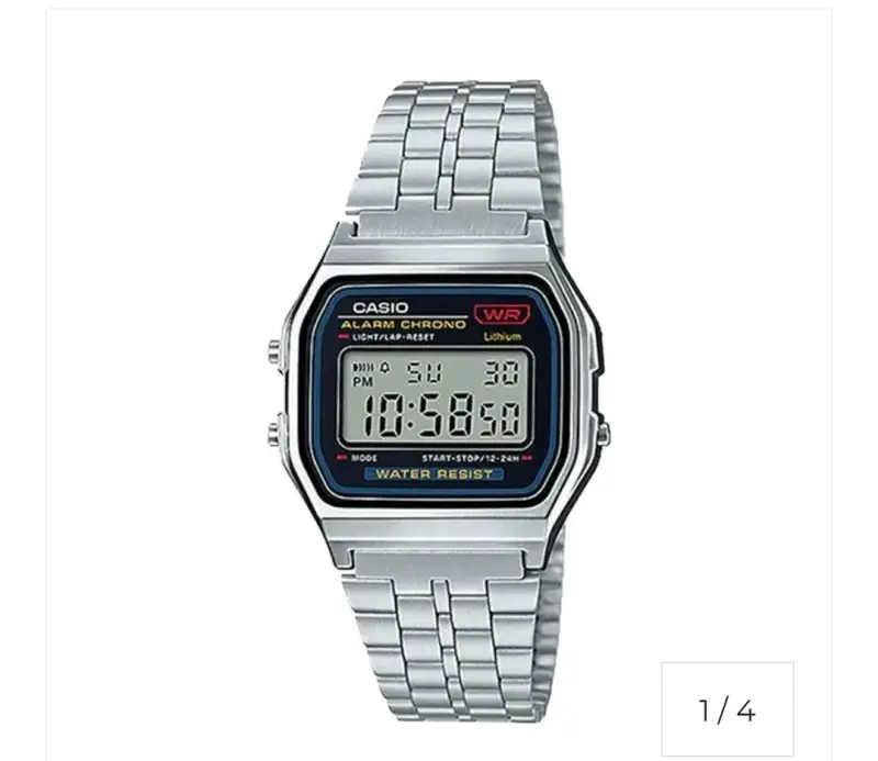 Reloj digital Casio vintage plateado - 1