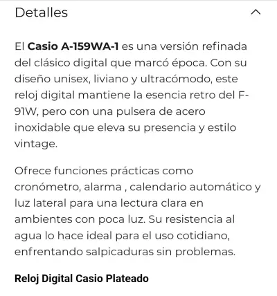 Reloj digital Casio vintage plateado - miniatura 3