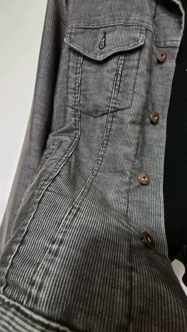 Chaqueta de mezclilla gris para hombre - 3