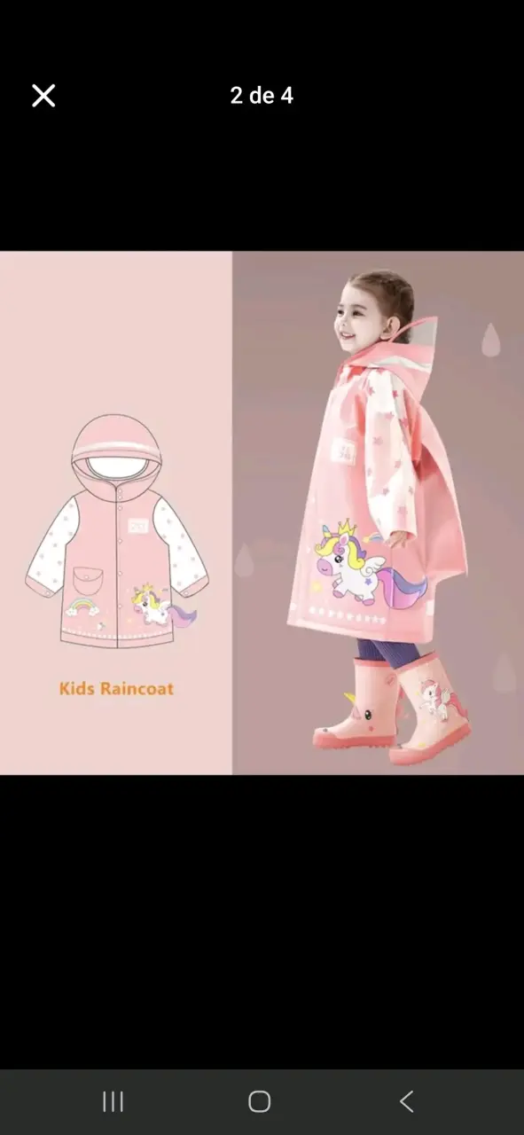 Impermeable infantil diseño de unicornio - 5