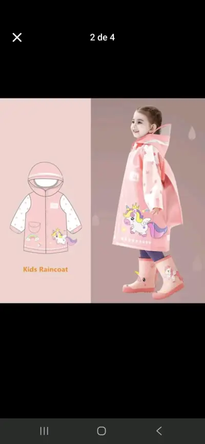 Impermeable infantil diseño de unicornio - miniatura 5