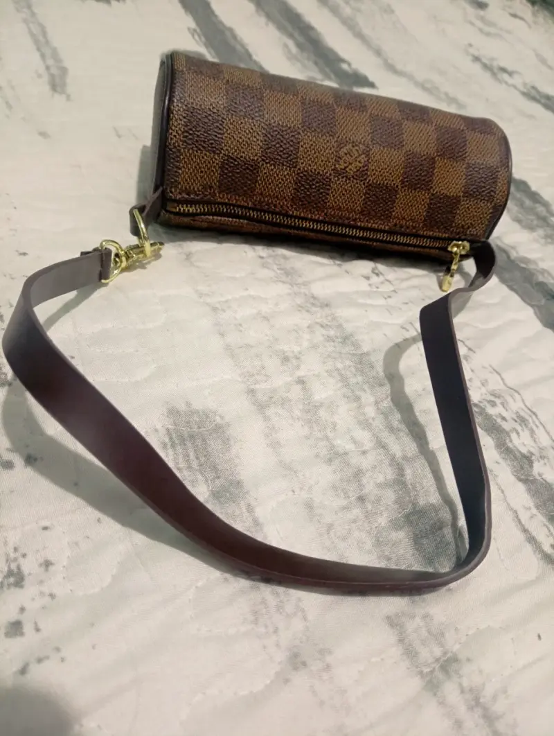 Bolso de mano estilo damero marrón - 6