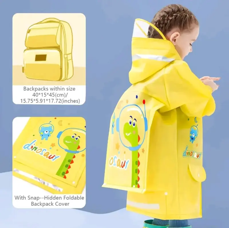 Impermeable infantil con diseño de dinosau - 3