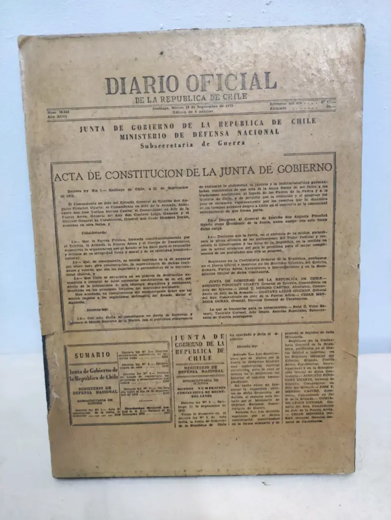 Diario Oficial de la República de Chile 1973 - 2