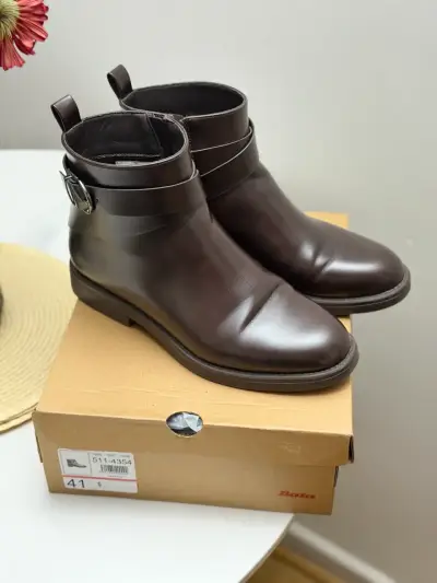 Botines de cuero marrón Bata talla 41 - miniatura 1
