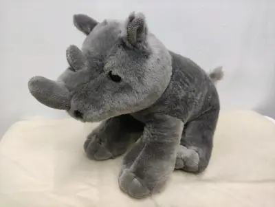 Peluche de rinoceronte gris suave - miniatura 2