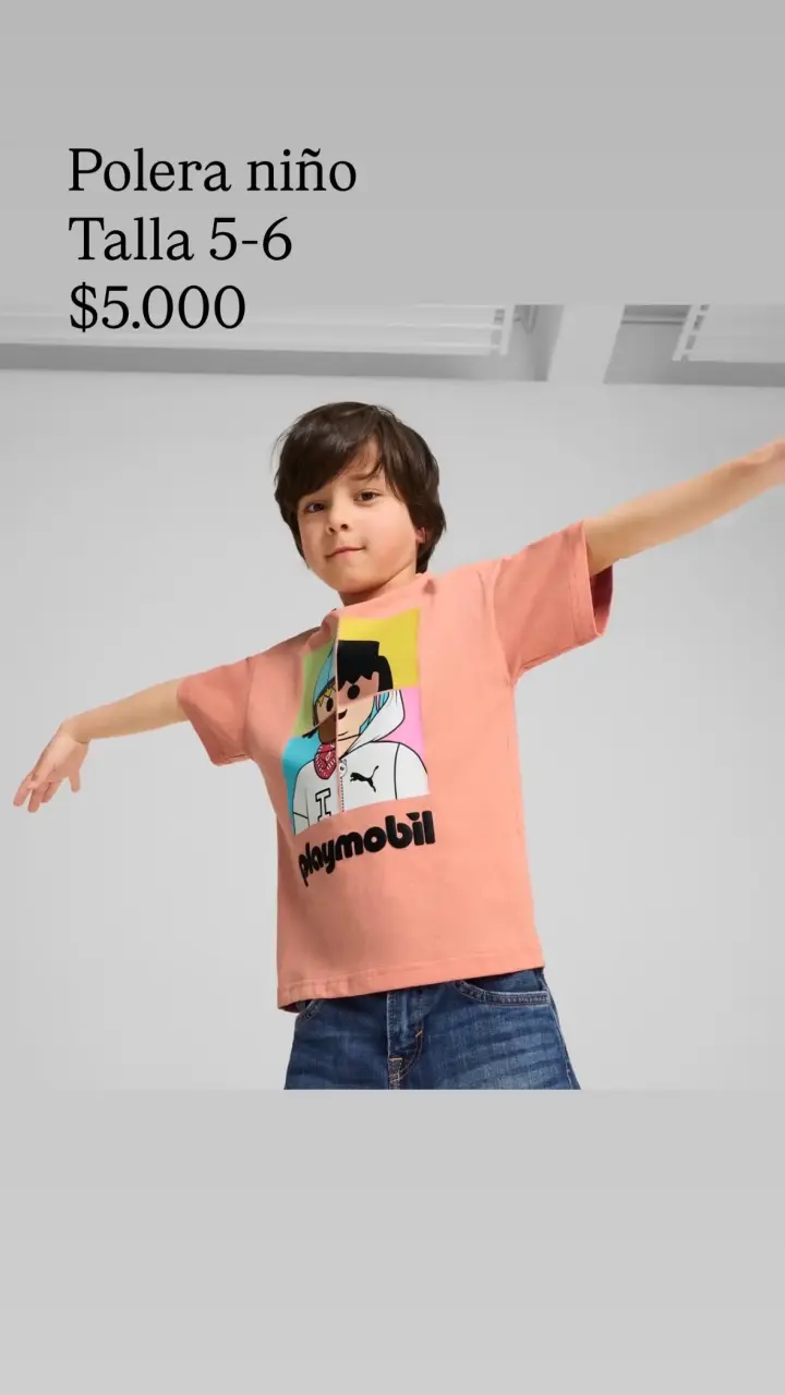 Polera niño Playmobil talla 5-6