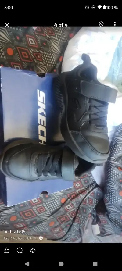 Zapatillas negras para niños con velcro - miniatura 2
