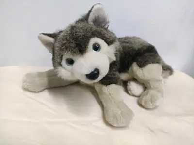 Peluche de lobo husky suave y tierno - miniatura 1