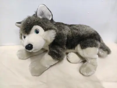 Peluche de lobo husky suave y tierno - miniatura 2