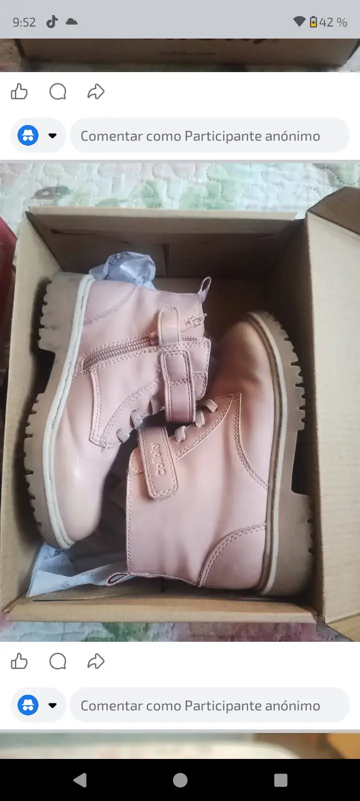 Botines de cuero rosado para niños Colloky - 2