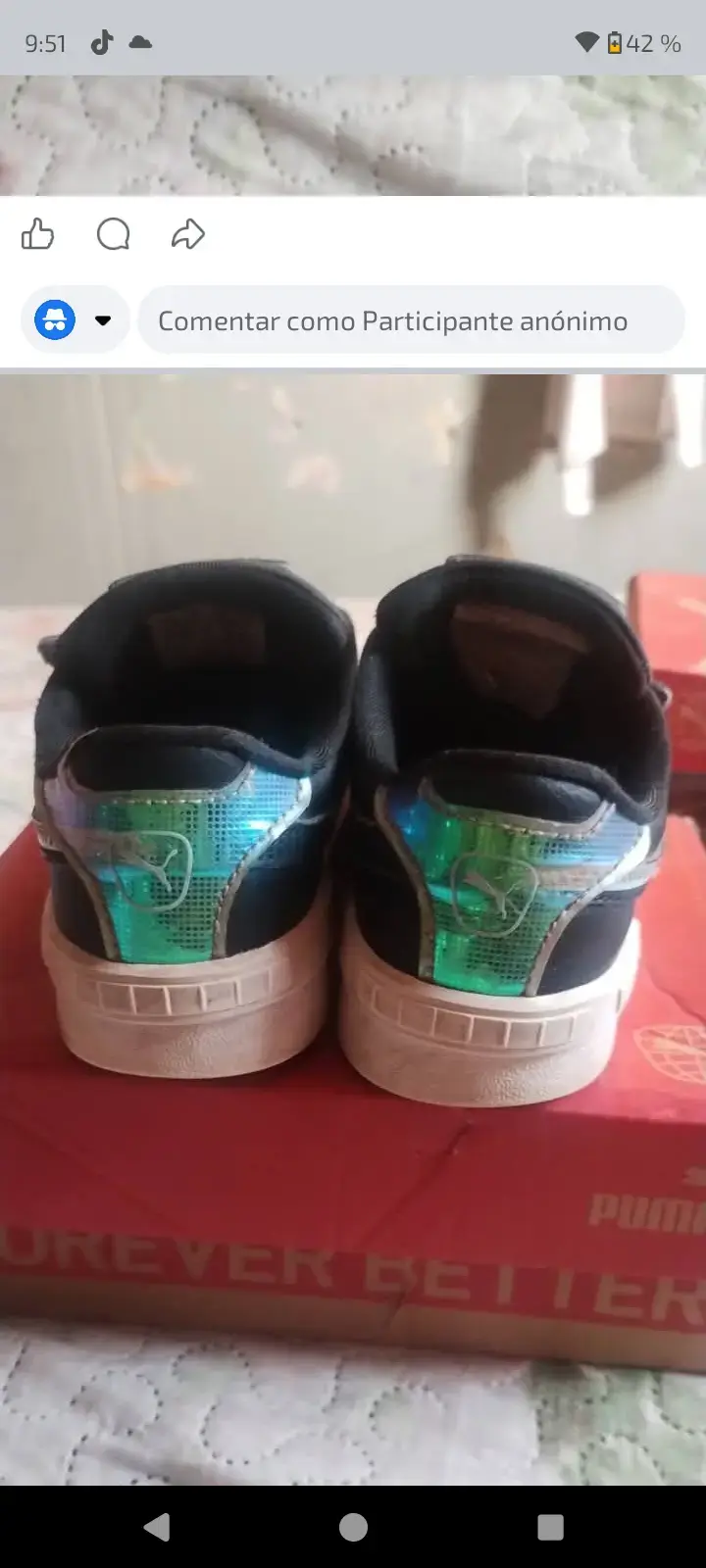 Zapatillas negras para niños Puma con velcro - 2