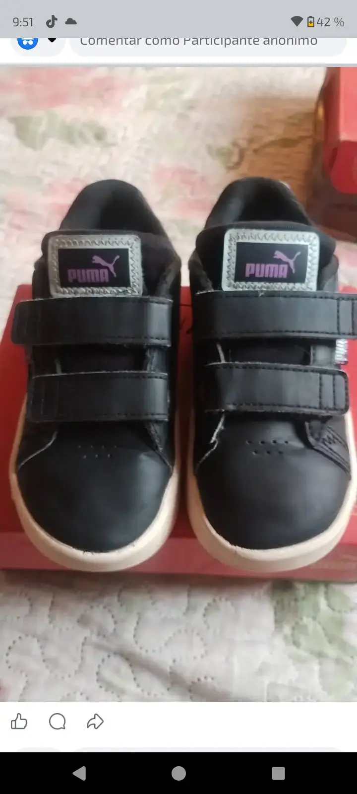Zapatillas negras para niños Puma con velcro - 3