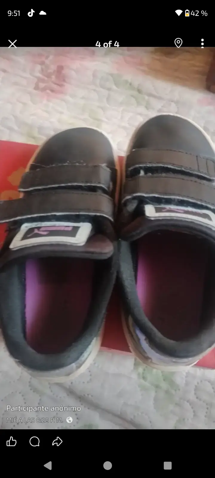 Zapatillas negras para niños Puma con velcro - 4