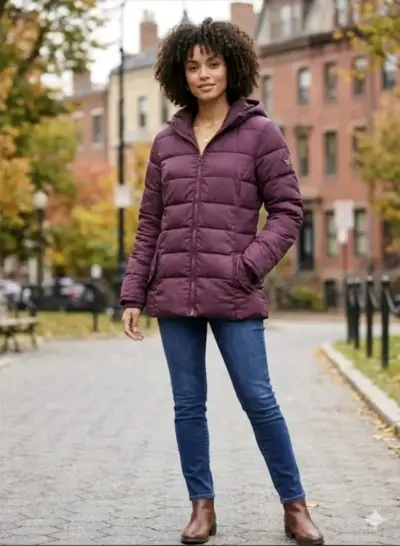 Parka acolchada Burdeo para mujer - miniatura 1