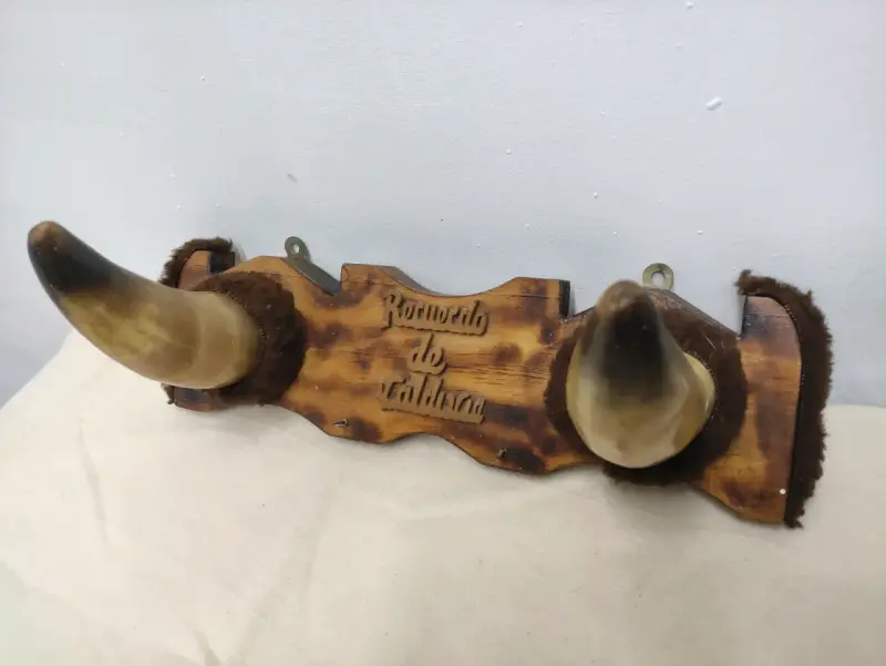 Decoración de pared con cuernos de toro rústica - 1