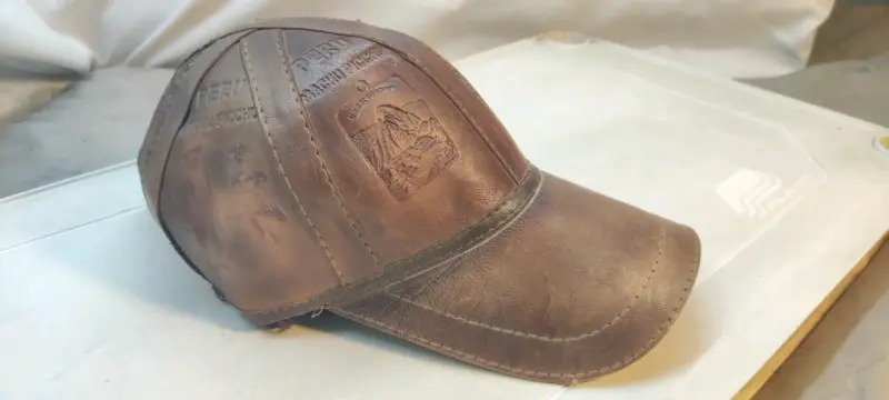 Gorra de cuero marrón estilo vintage - 2